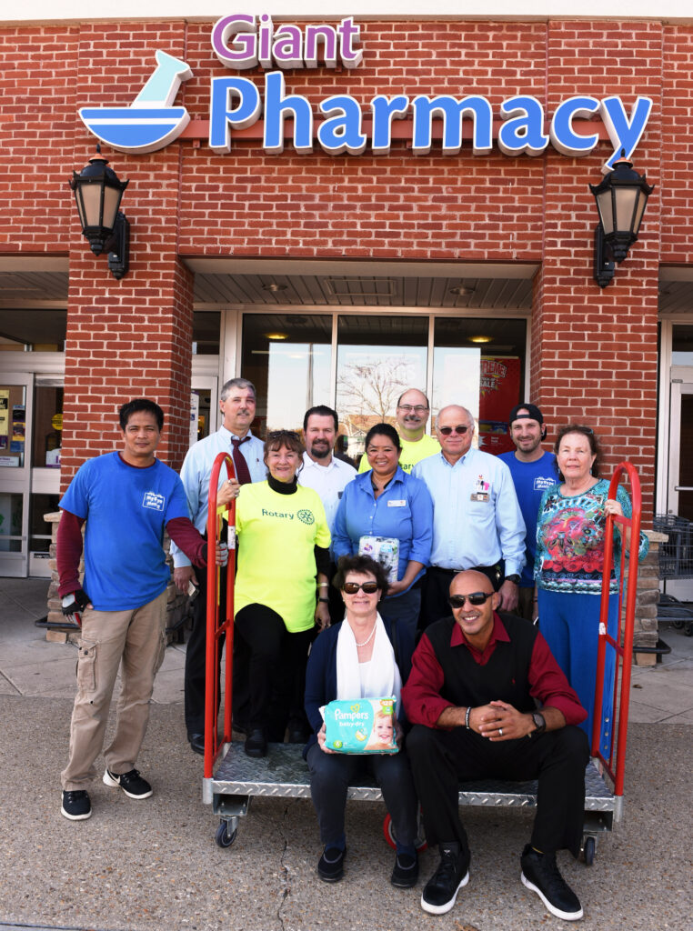 group on moving dolly at giant